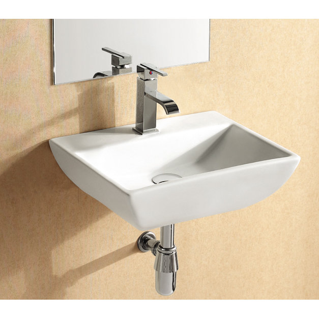 Modern Compact 18" Wall mount Bathroom Sink & Reviews AllModern
